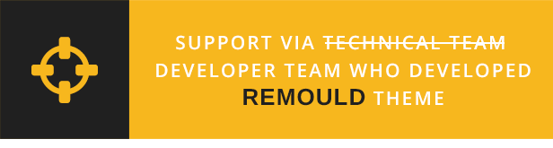 Remould WordPress Theme - Support via developer team